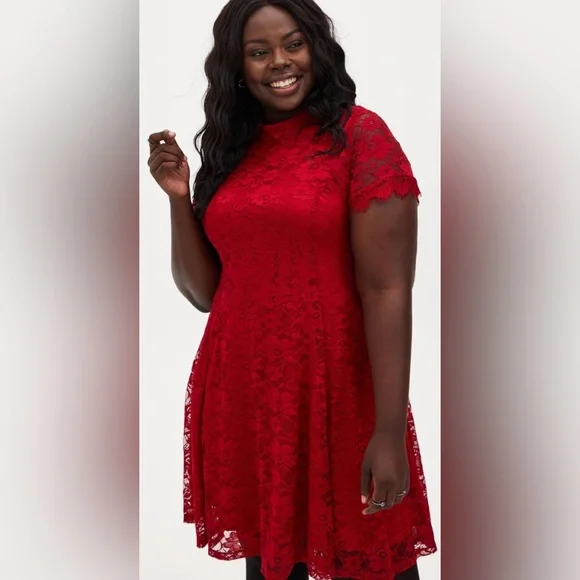 torrid | Dresses | Torridmini Lace High Neck Skater Dress | Poshmark